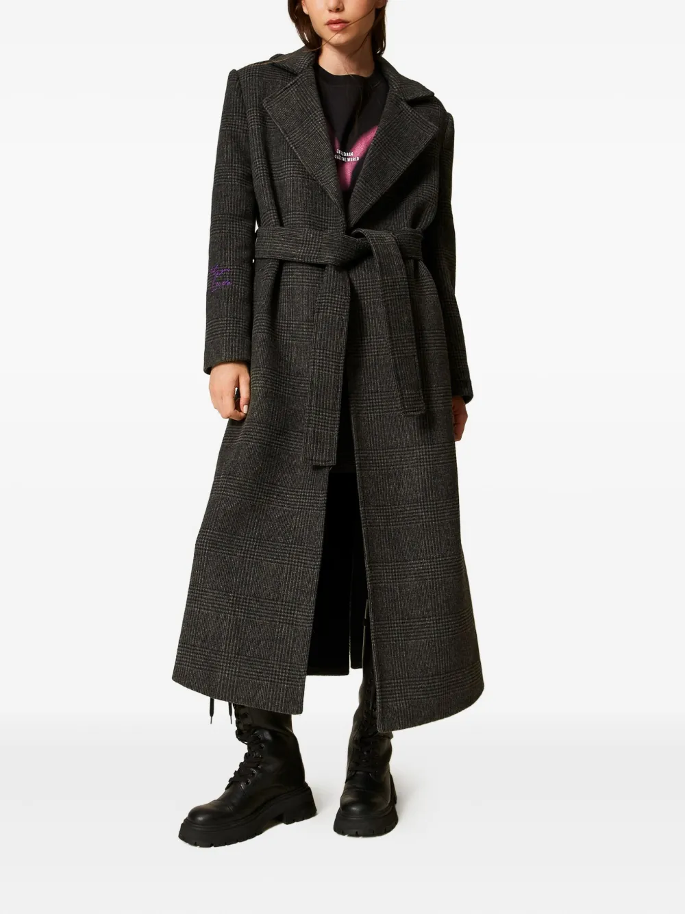 TWINSET checked belted coat | Single Breasted Coats | Image 2