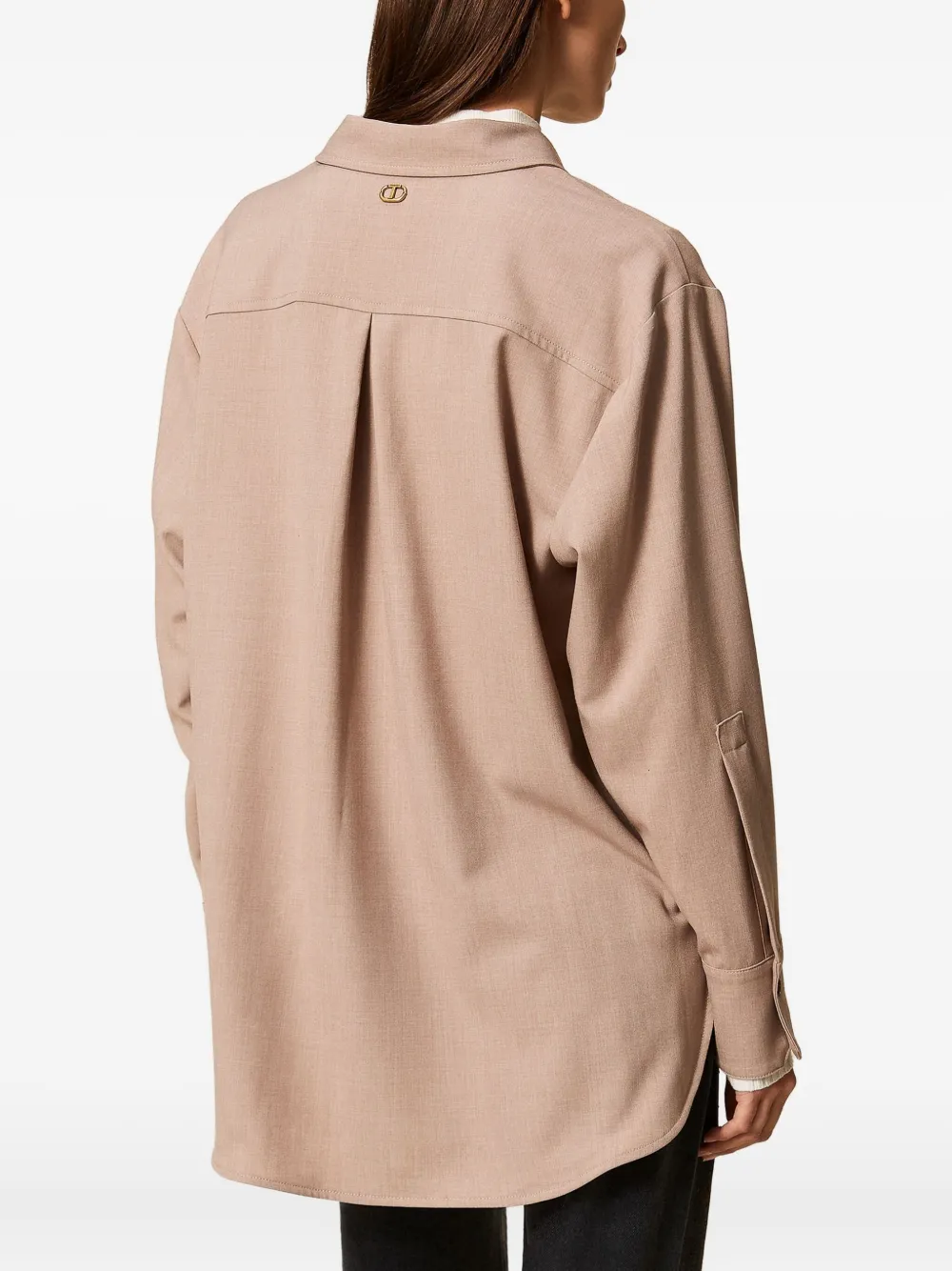 TWINSET Blouse met zijsplit Bruin