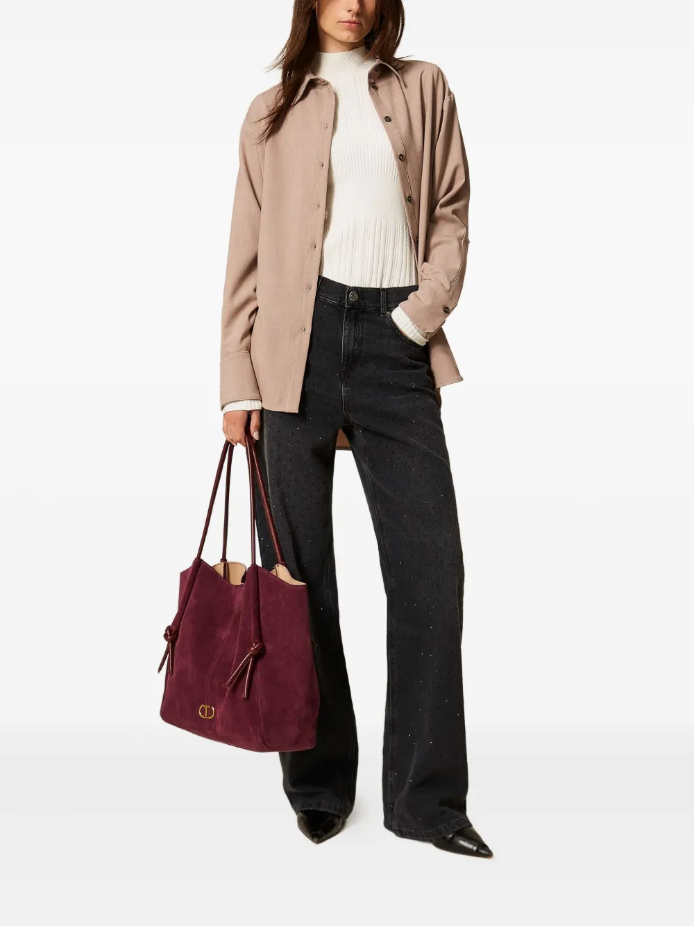 TWINSET Blouse met zijsplit - Bruin