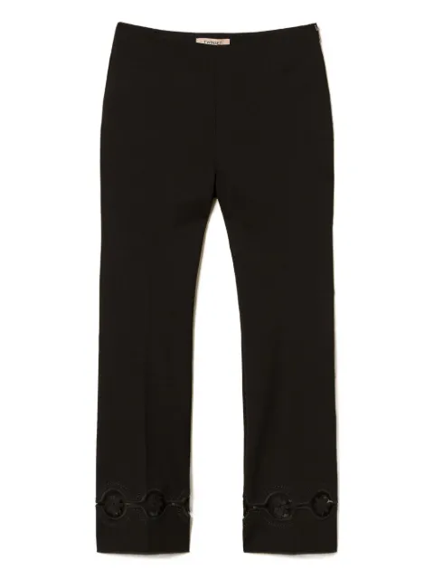 TWINSET embroidered floral-lace trousers
