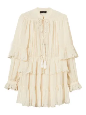 sachin and babi light blue dress Farm Rio Floral-Embroidered Tiered Ruffle Dress main image 0