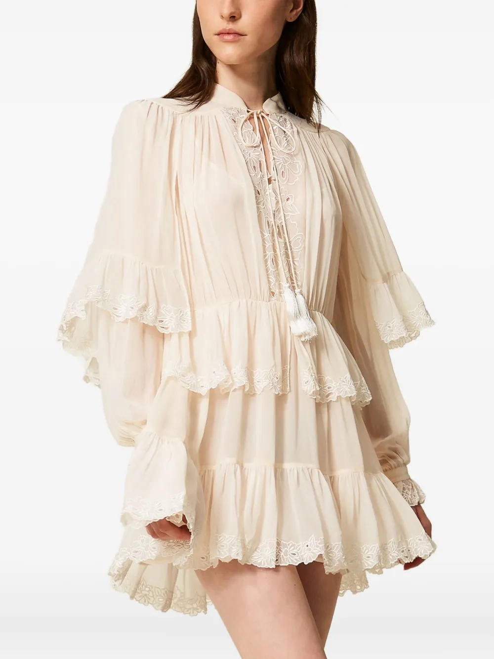 TWINSET Jurk met borduurwerk - Beige