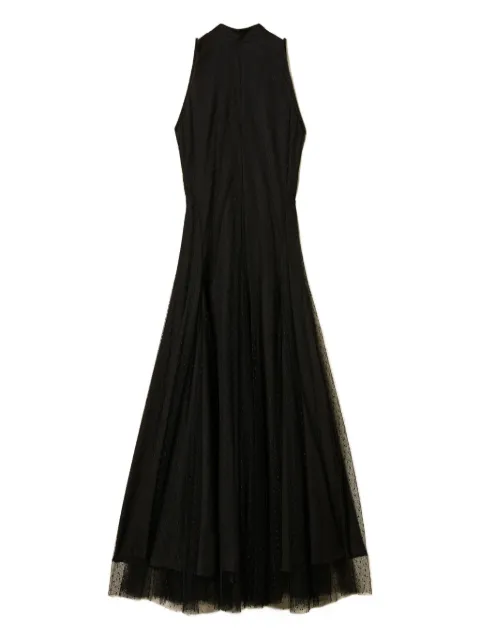 TWINSET robe sans manches en tulle à coupe longue