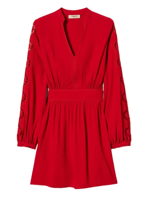 TWINSET embroidered V-neck mini dress
