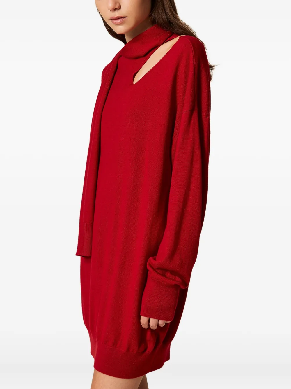 TWINSET Uitgesneden mini-jurk Rood