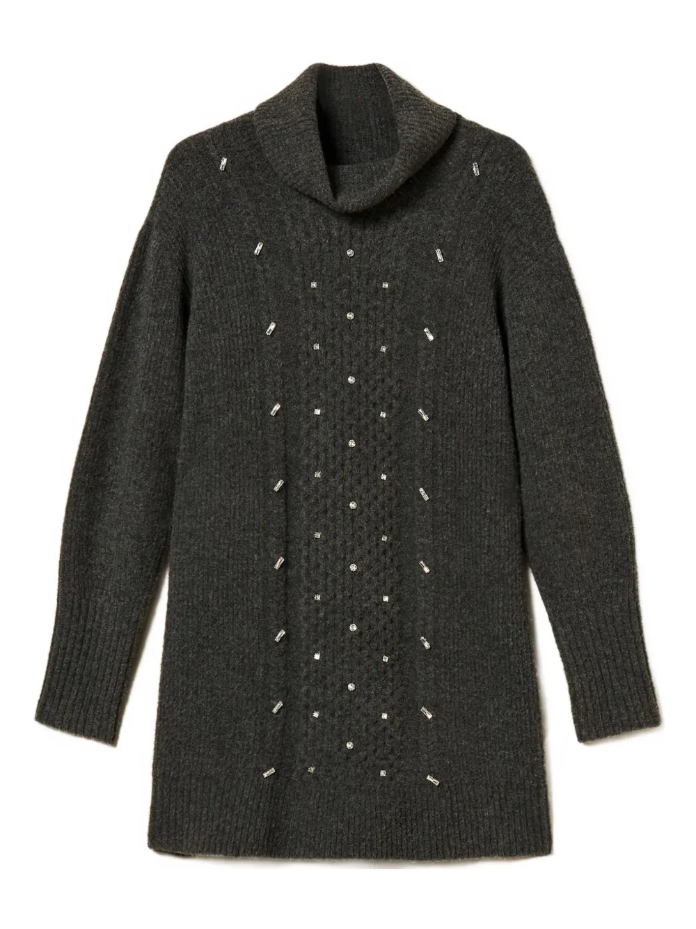 TWINSET Abito corto con decorazione - Grigio