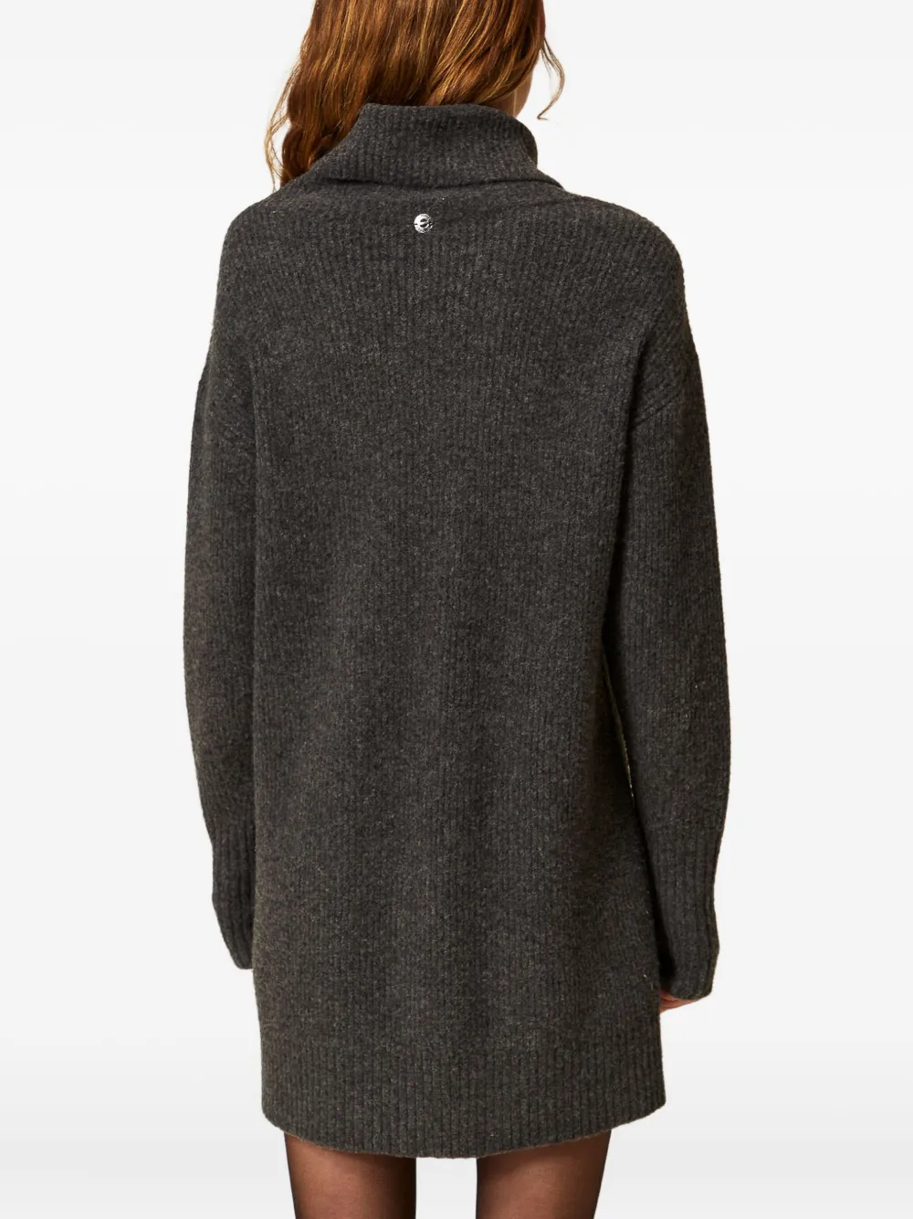 TWINSET Verfraaide gebreide mini-jurk Grijs