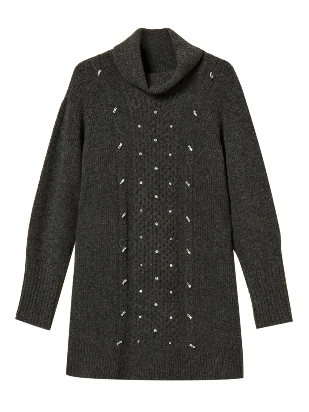 TWINSET Abito corto con decorazione - Grigio