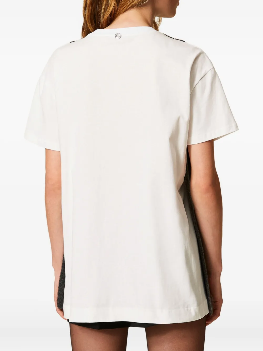 TWINSET Verfraaid T-shirt met V-hals Grijs