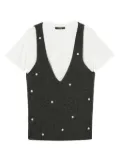 TWINSET embellished V-neck T-shirt - Grey