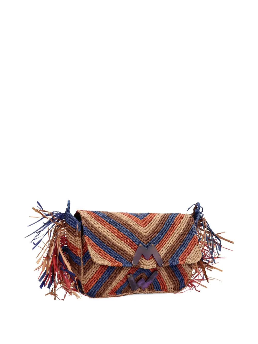 Made For A Woman Chevron-pattern Cross-body Bag In Neutral