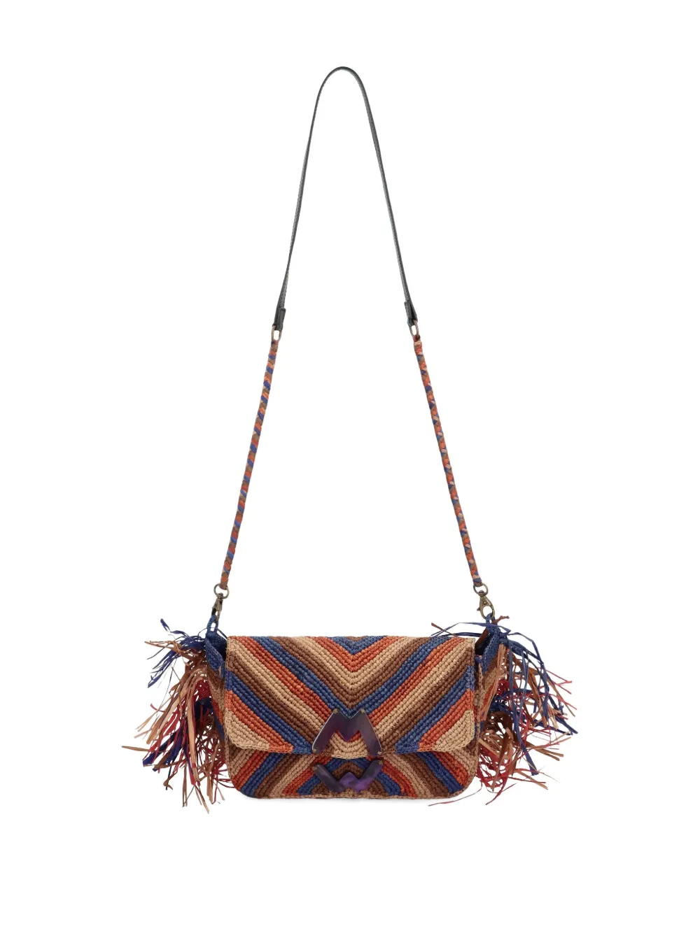 Made For A Woman Chevron-pattern Cross-body Bag In Neutral