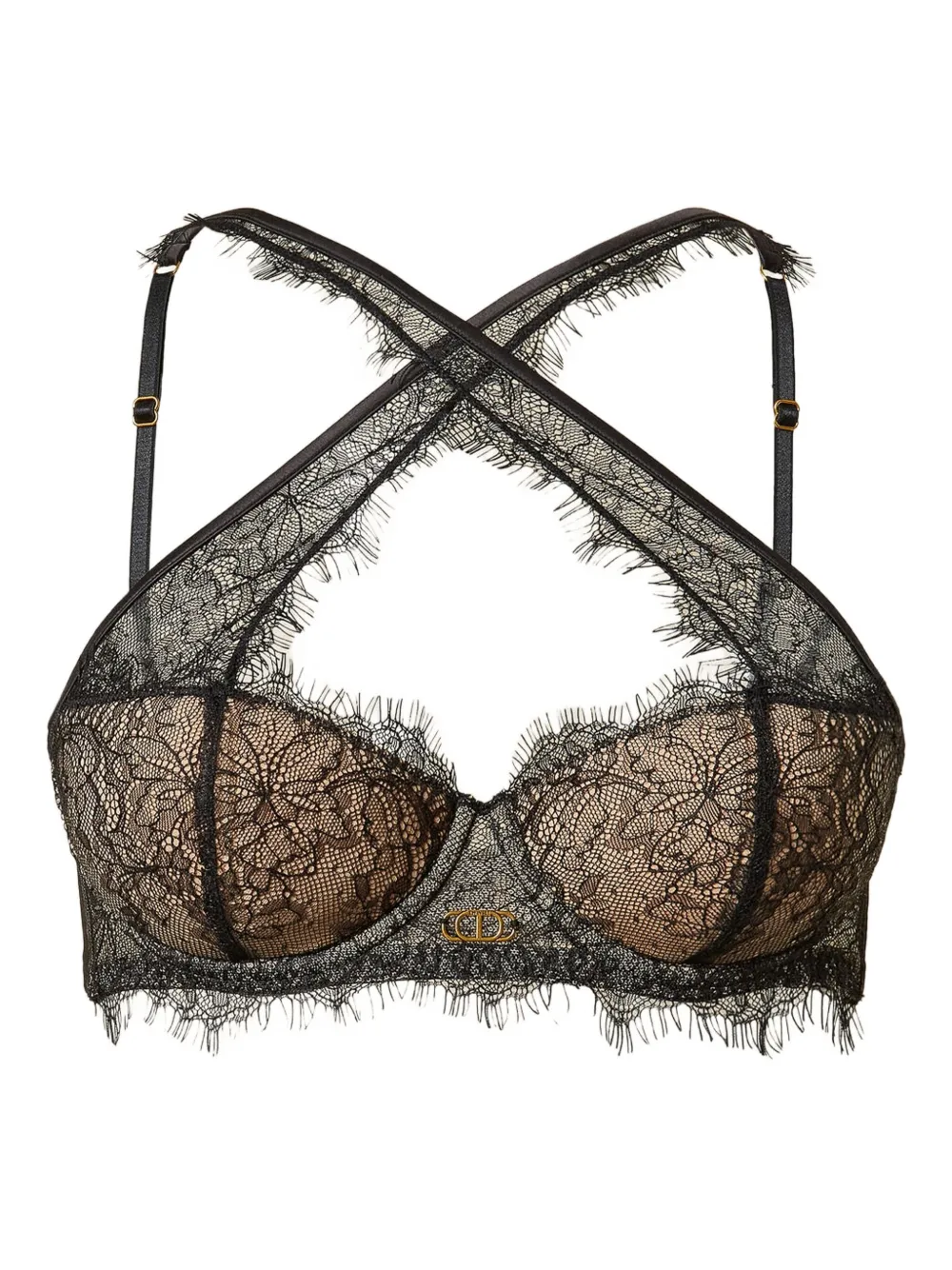 TWINSET Reggiseno con dettagli in pizzo - Nero
