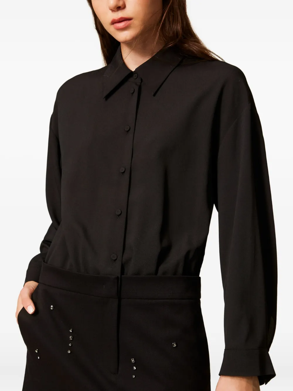 TWINSET Verfraaide mini-jurk Zwart