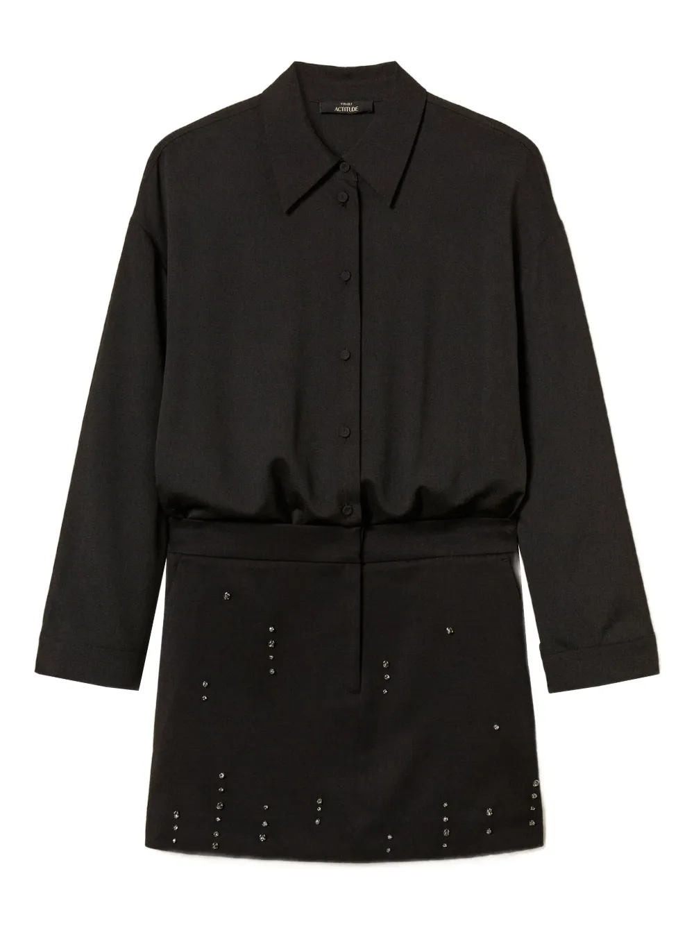 TWINSET embellished mini shirt dress | Black | Image 1