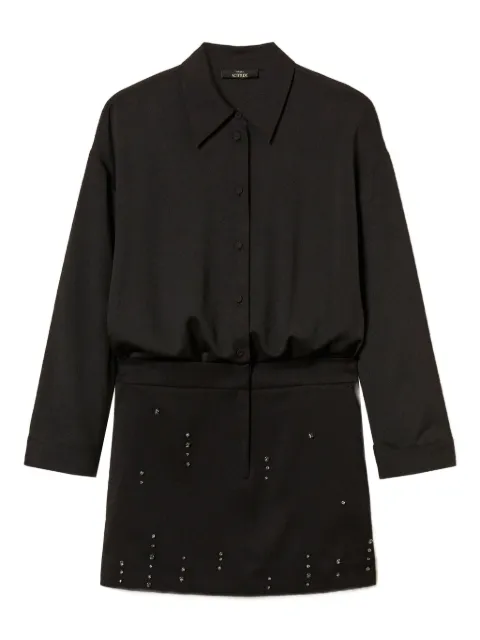 TWINSET vestido camisero corto con apliques