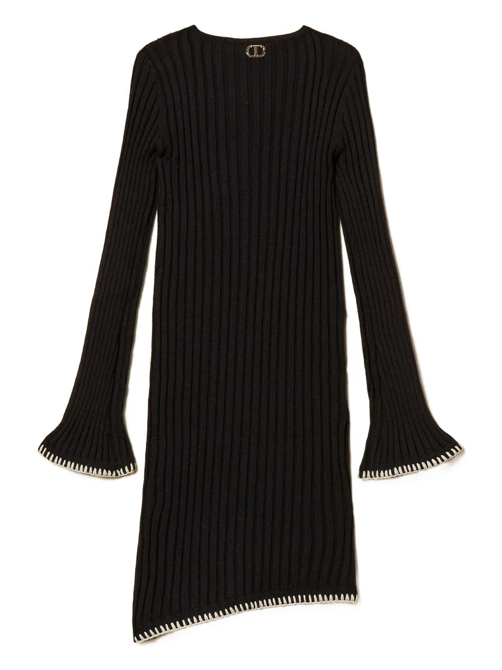 TWINSET Kids Ribgebreide jurk Zwart