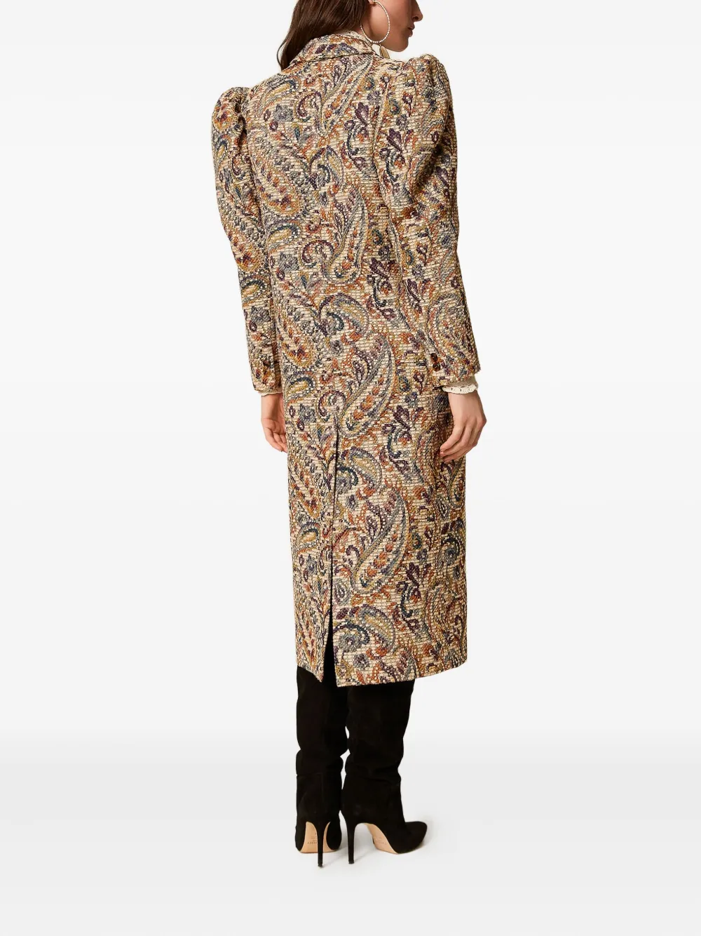 TWINSET Jas met pofmouwen en paisley-print Beige