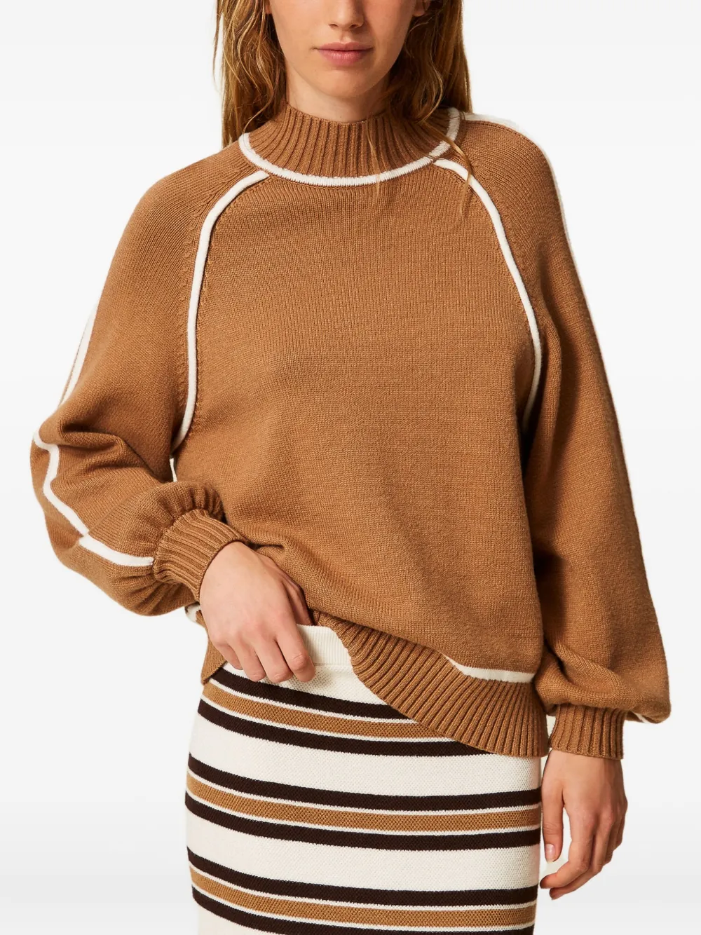 TWINSET contrast-trim sweater | Brown | Image 1