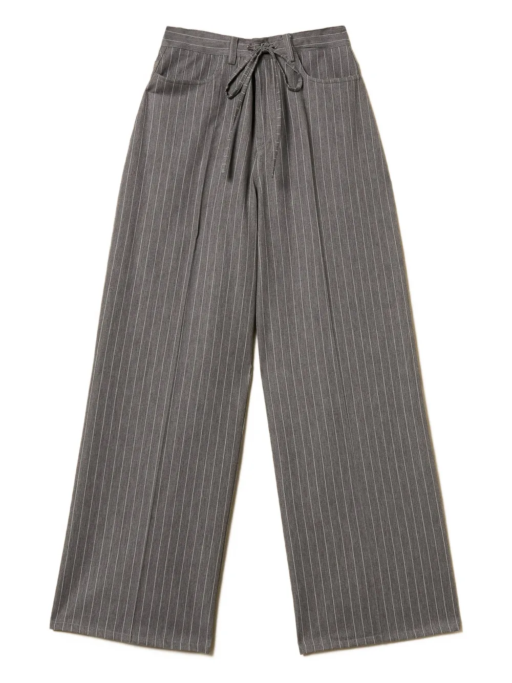 TWINSET pinstriped tie-waist palazzo pants | Grey | Image 1