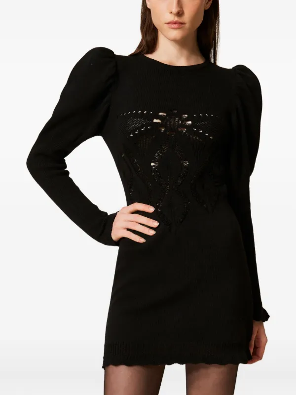 henne black mini dress Soft Goat Crochet Mini Dress Cotton Blend Summer Dress