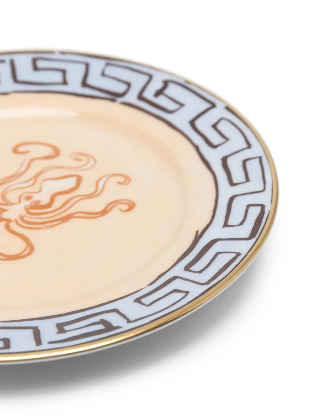 Ginori 1735 Octopus-print Greek-key Plates (set Of Two) In Multi