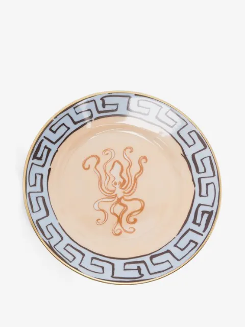 GINORI 1735 octopus-print greek-key plate