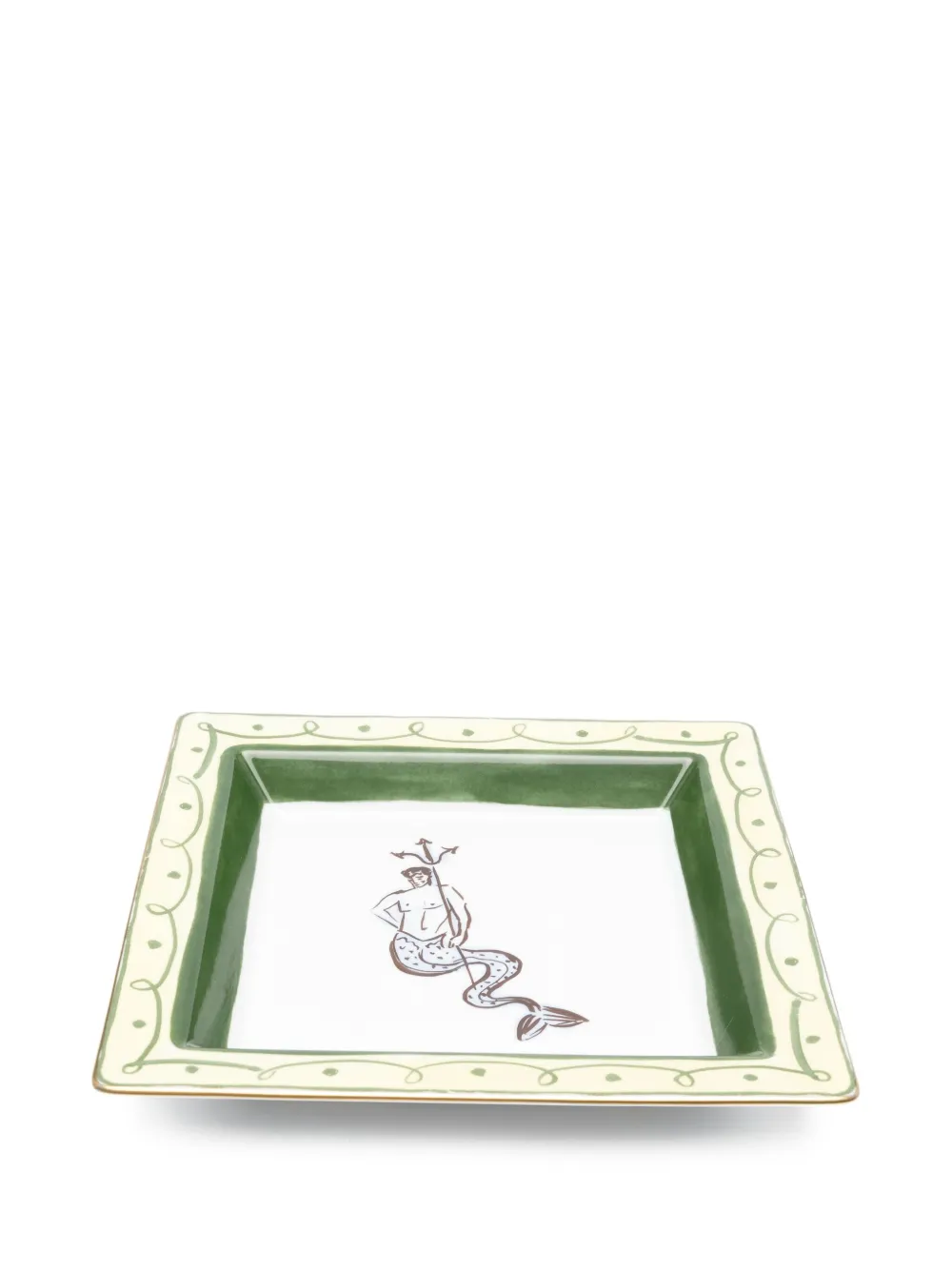 Ginori 1735 Mermaid-border Porcelain Tray (l 25cm X D 25cm) In Multi