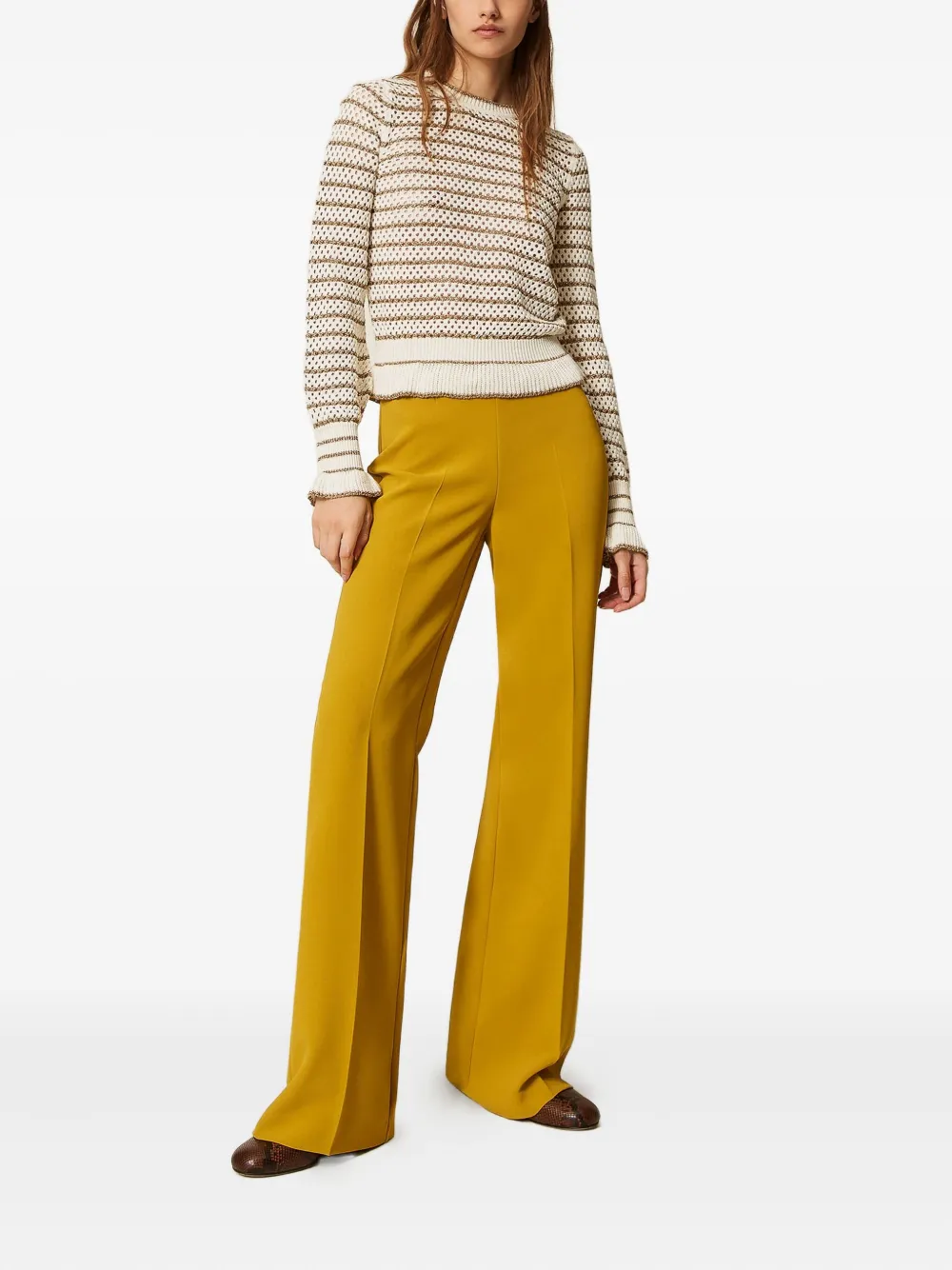 TWINSET lurex-striped fishnet jumper | Knitted Sweaters | Image 2