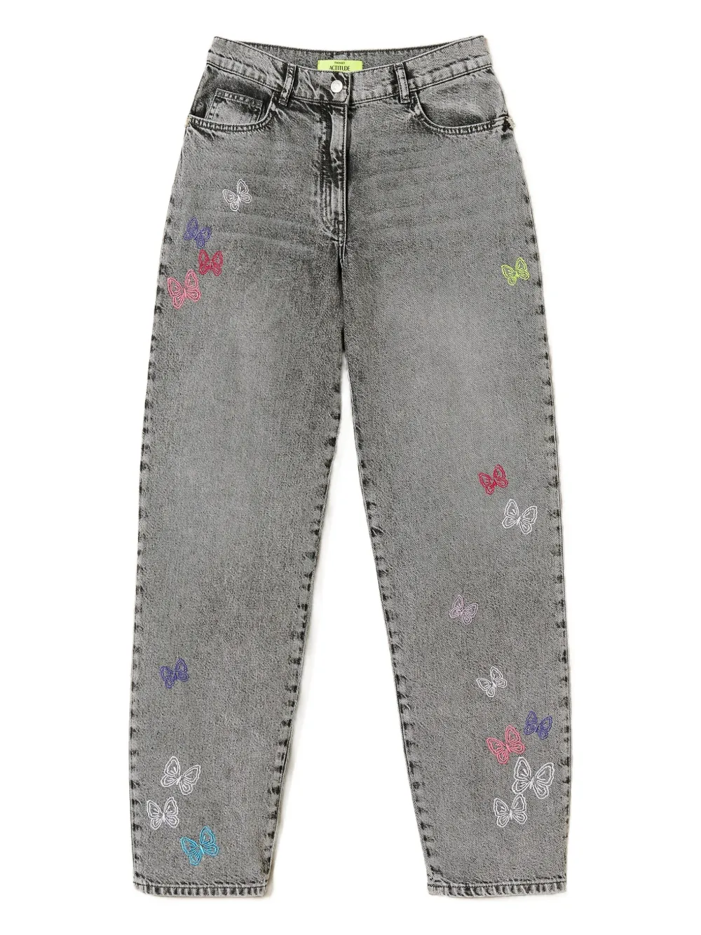 TWINSET Myfo embroidered barrel jeans | Grey | Image 1