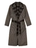 TWINSET striped-pattern reversible-design coat - Black