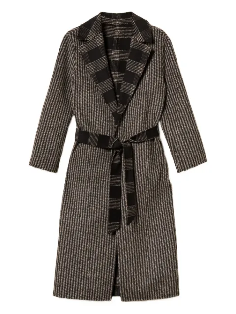 TWINSET striped-pattern reversible-design coat