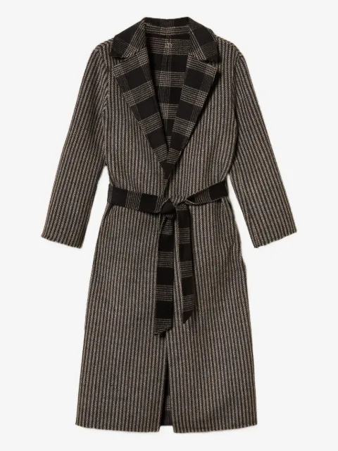 TWINSET striped-pattern reversible-design coat