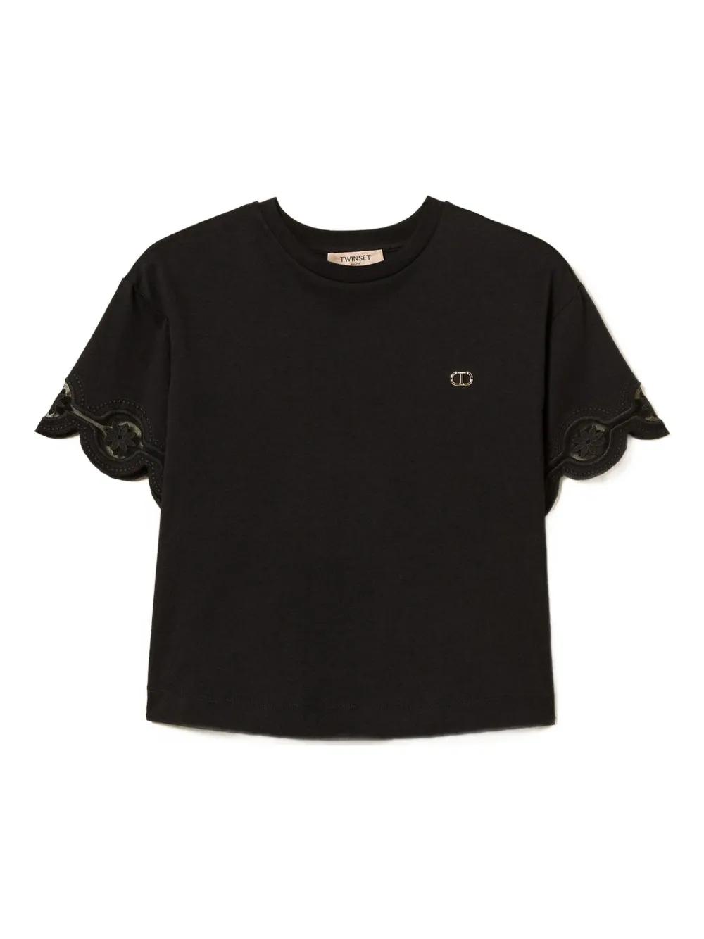 TWINSET T-shirt met gewelfd kant Blauw