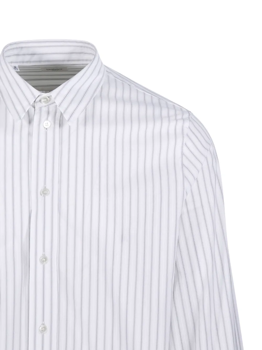 Saint Laurent striped long-sleeve shirt Wit