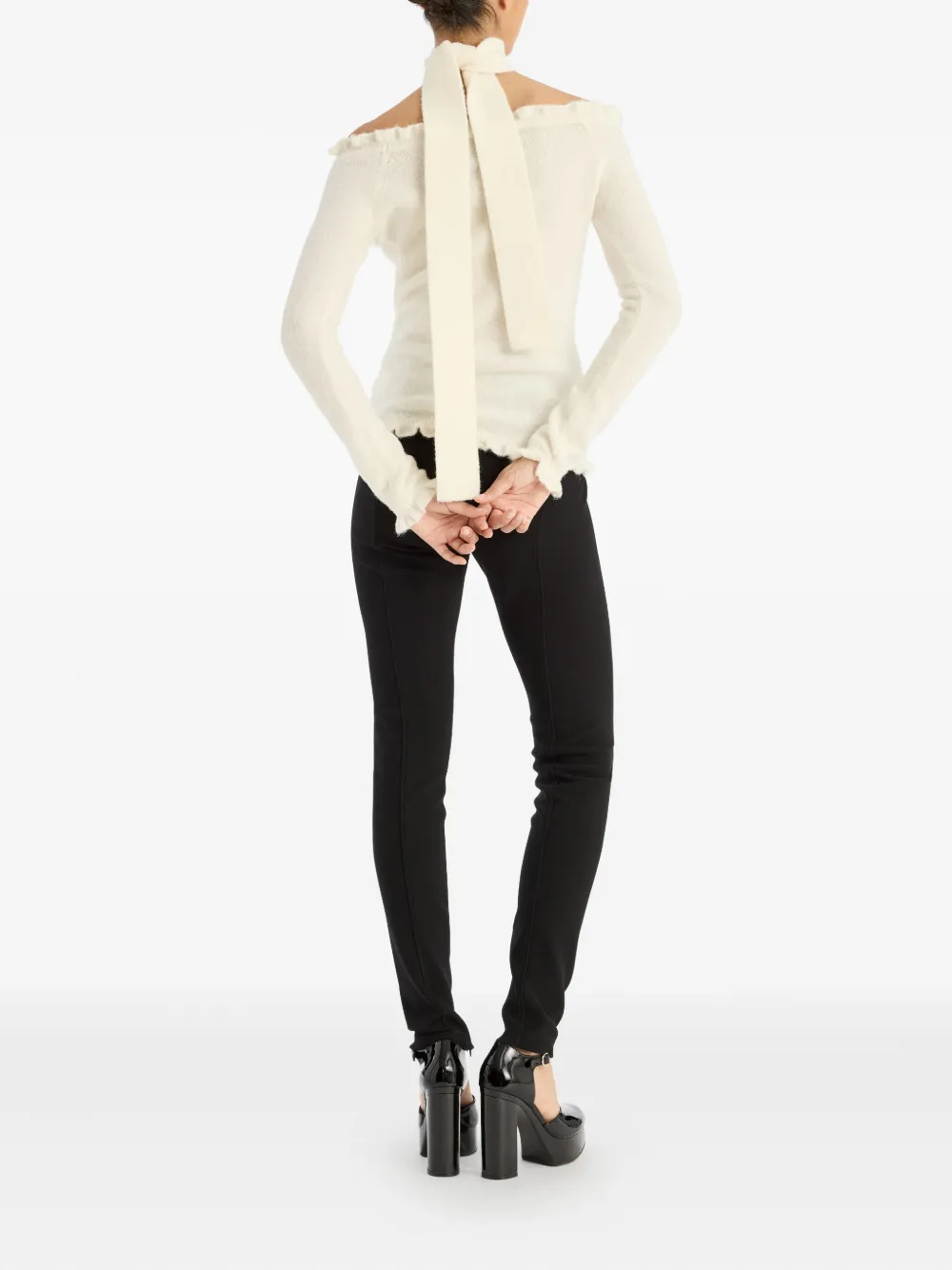 ROTATE BIRGER CHRISTENSEN Off-shoulder top met ruches Beige