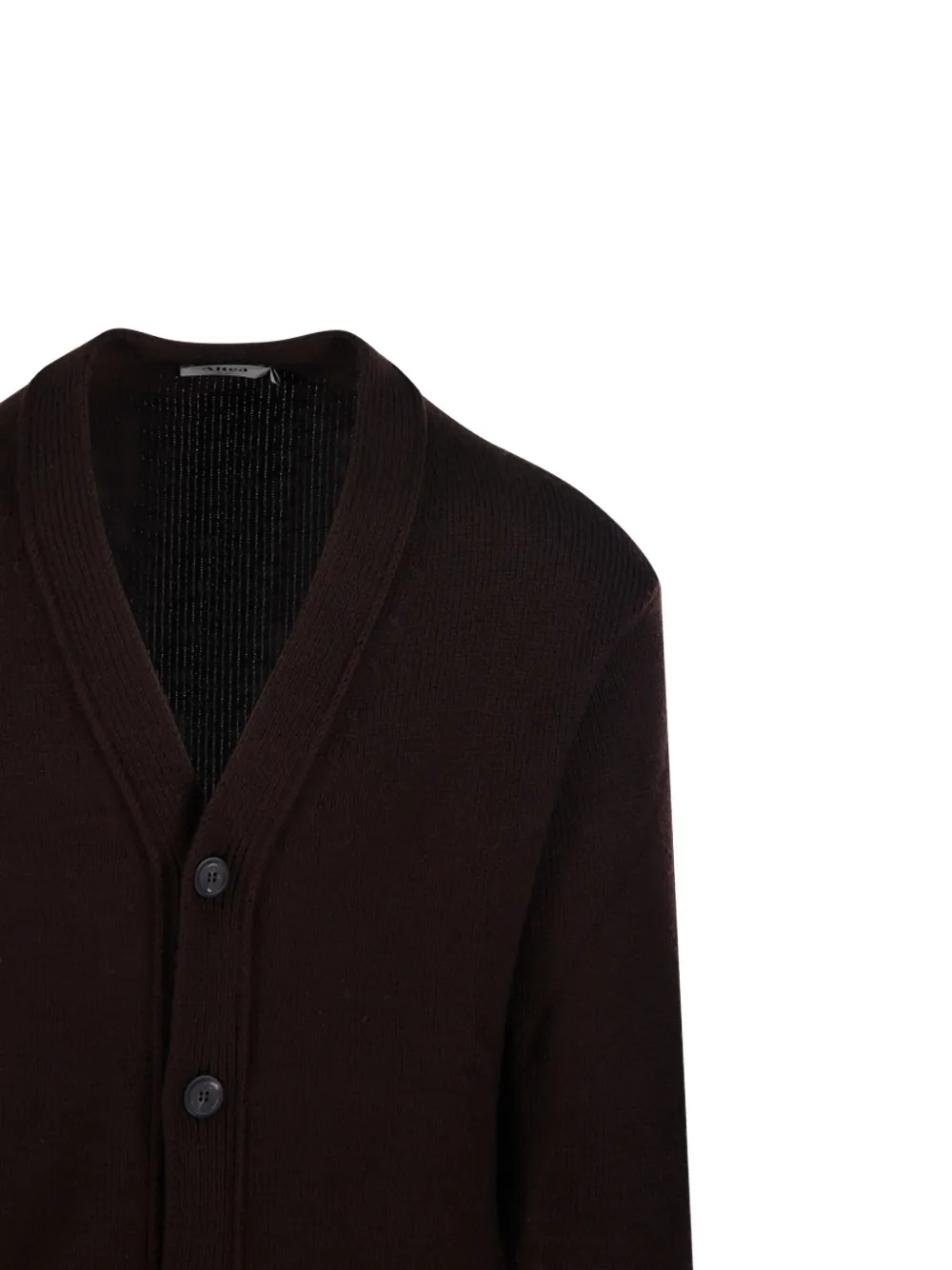 Altea Buttoned V-neck Cardigan In Brown