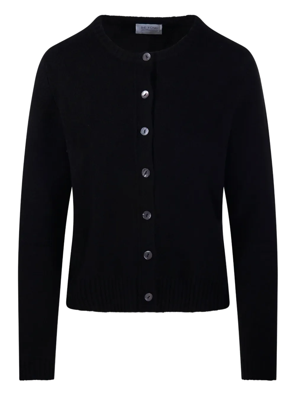 Beyou Button-front Cardigan In Black