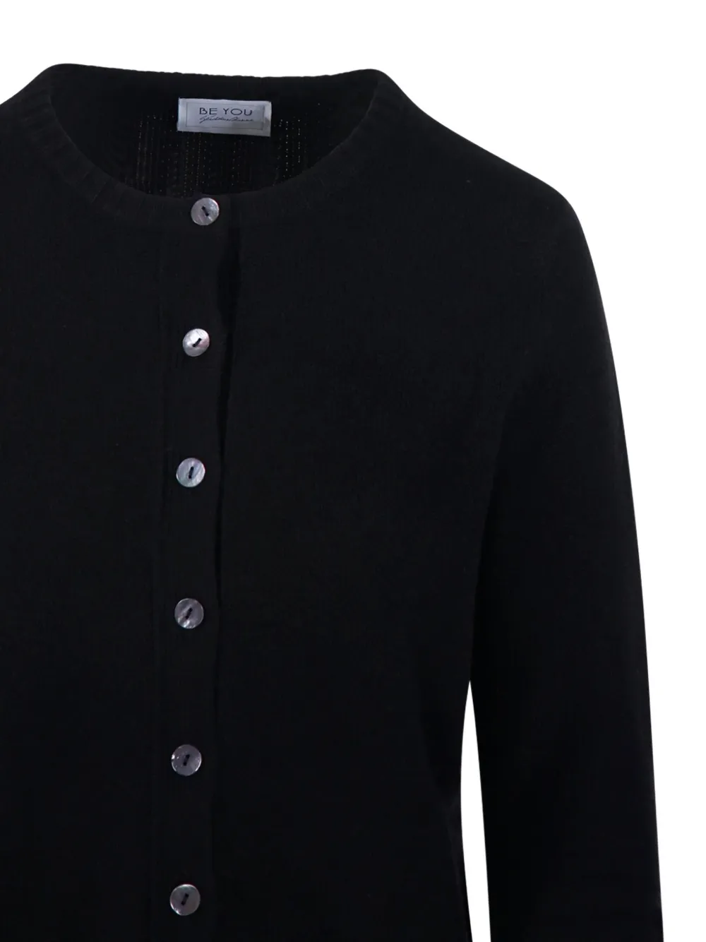 Beyou Button-front Cardigan In Black