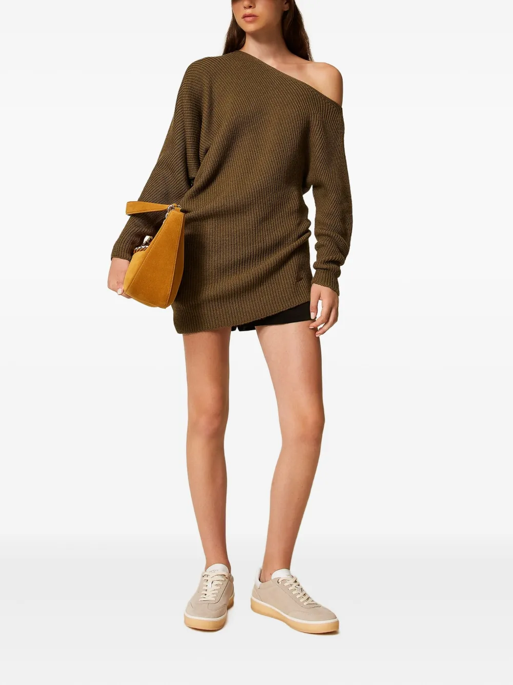 TWINSET asymmetric ribbed sweater | Knitted Sweaters | Image 2