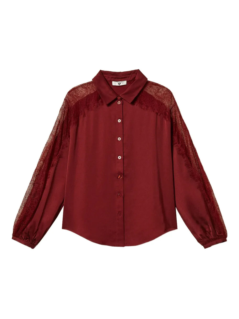 TWINSET camisa con detalle de encaje | rojo | Image 1