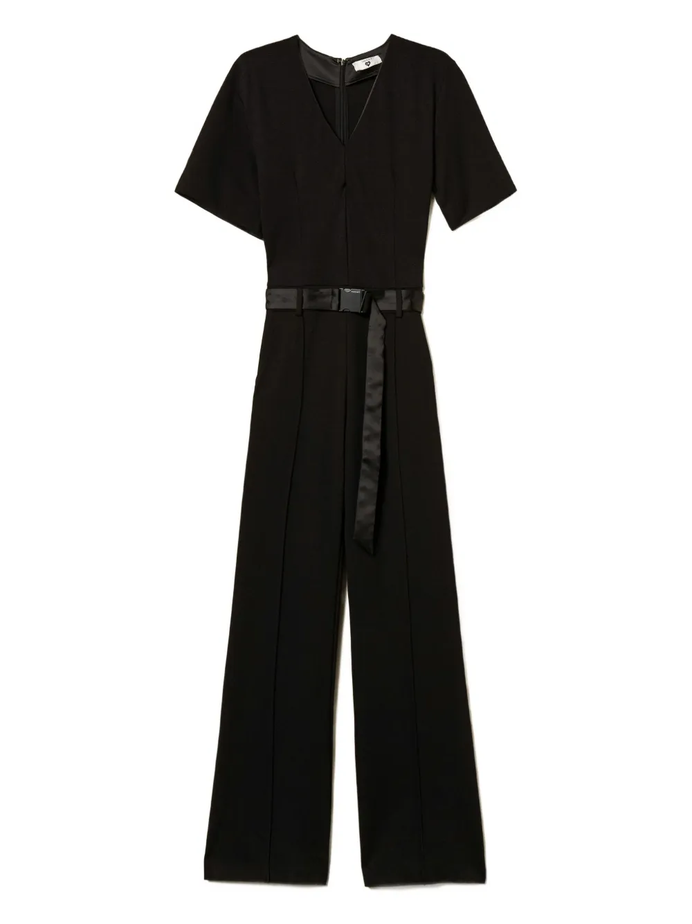 TWINSET Jumpsuit met gespsluiting en V-hals Zwart