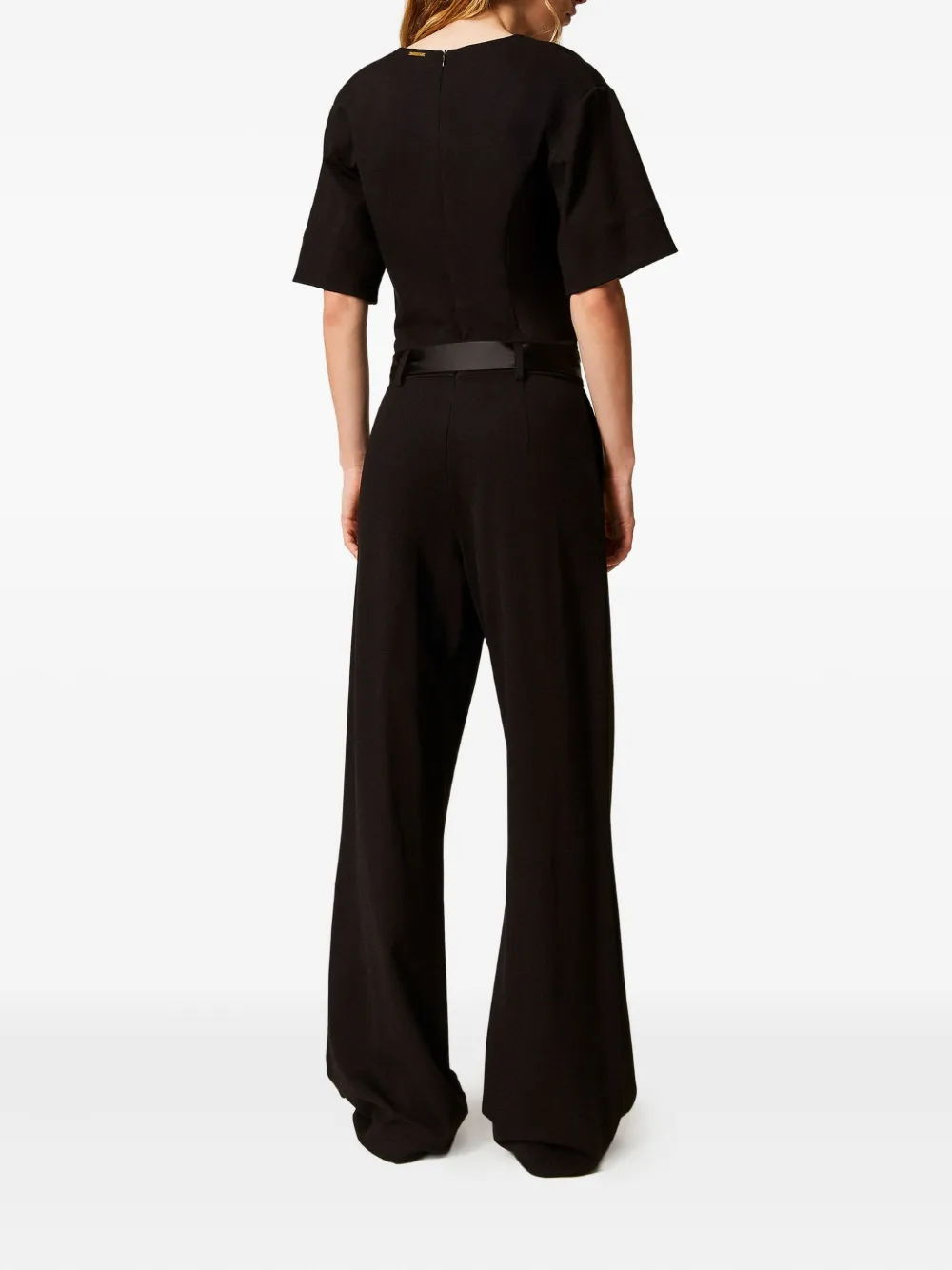 TWINSET Jumpsuit met gespsluiting en V-hals Zwart