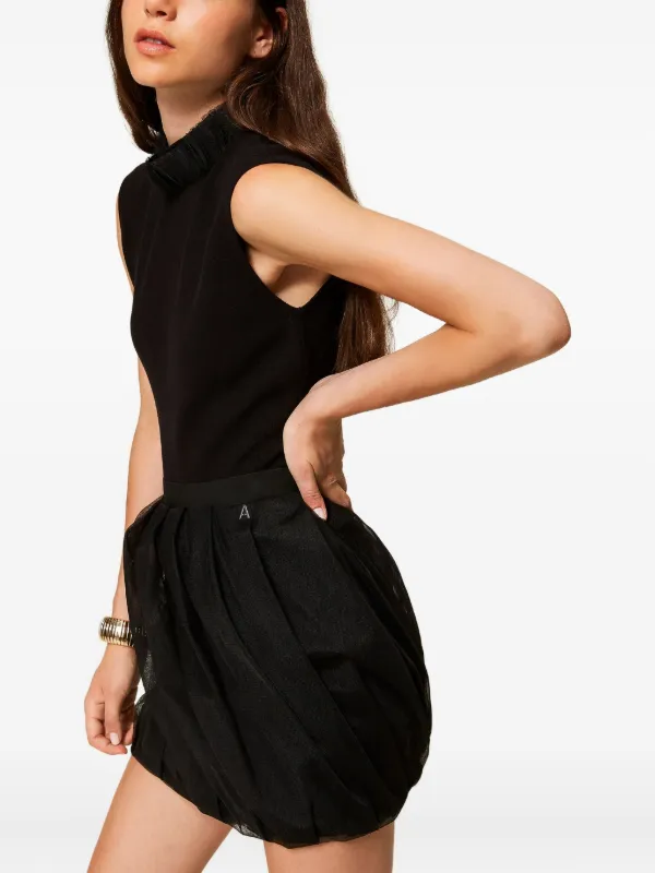 TWINSET Balloon Tulle Mini Skirt Black FARFETCH PT