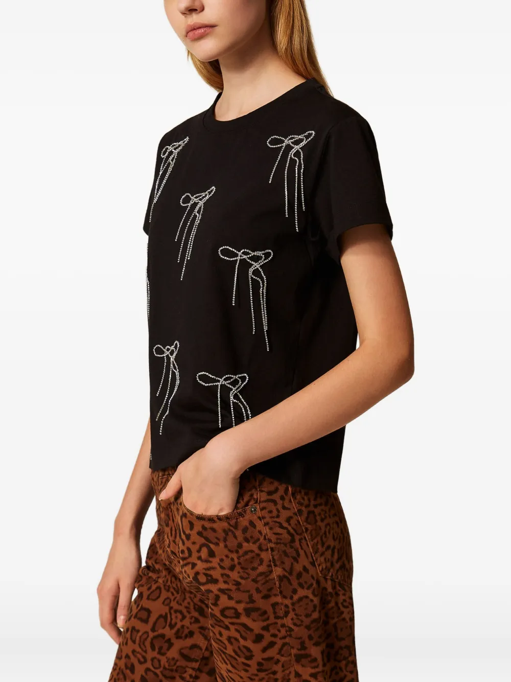 TWINSET T-shirt met borduurwerk Zwart