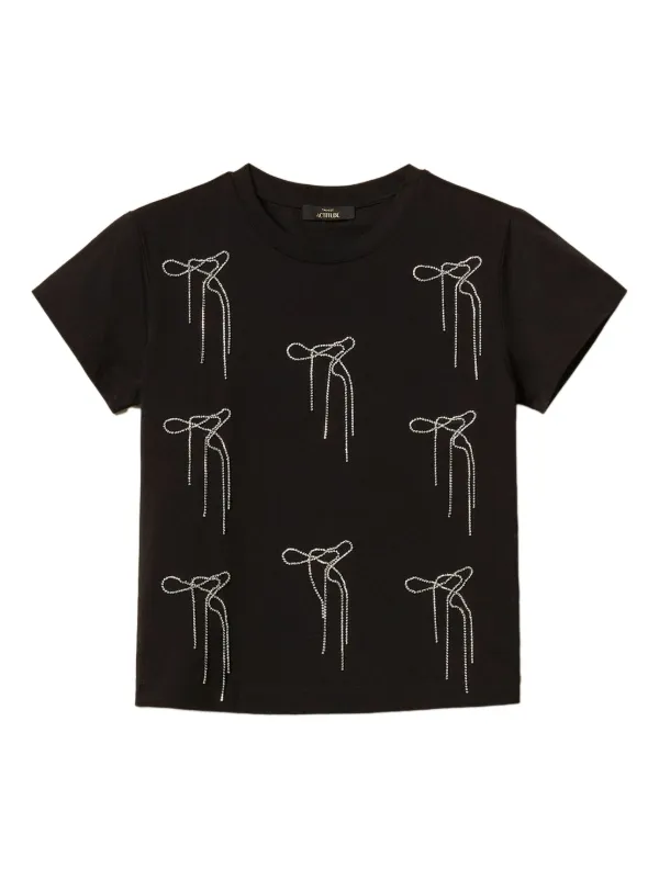 TWINSET リボン Tシャツ | ブラック | FARFETCH JP