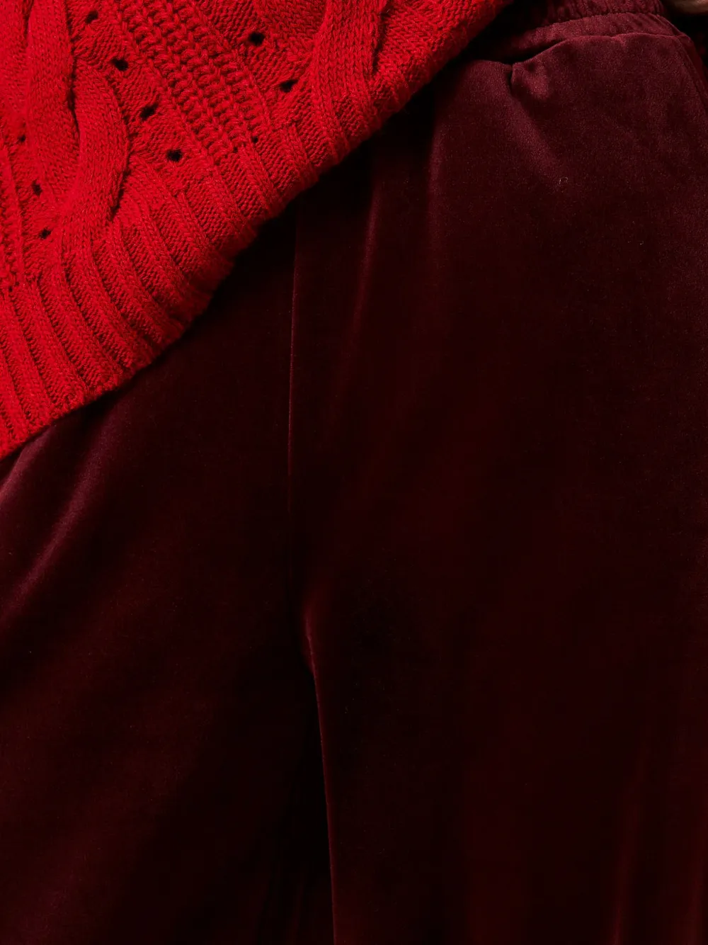 TWINSET Chenille broek Rood