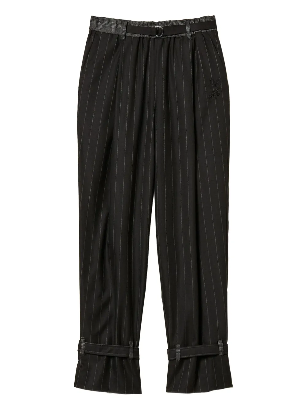 TWINSET pinstripe cuff-strap trousers | Black | Image 1