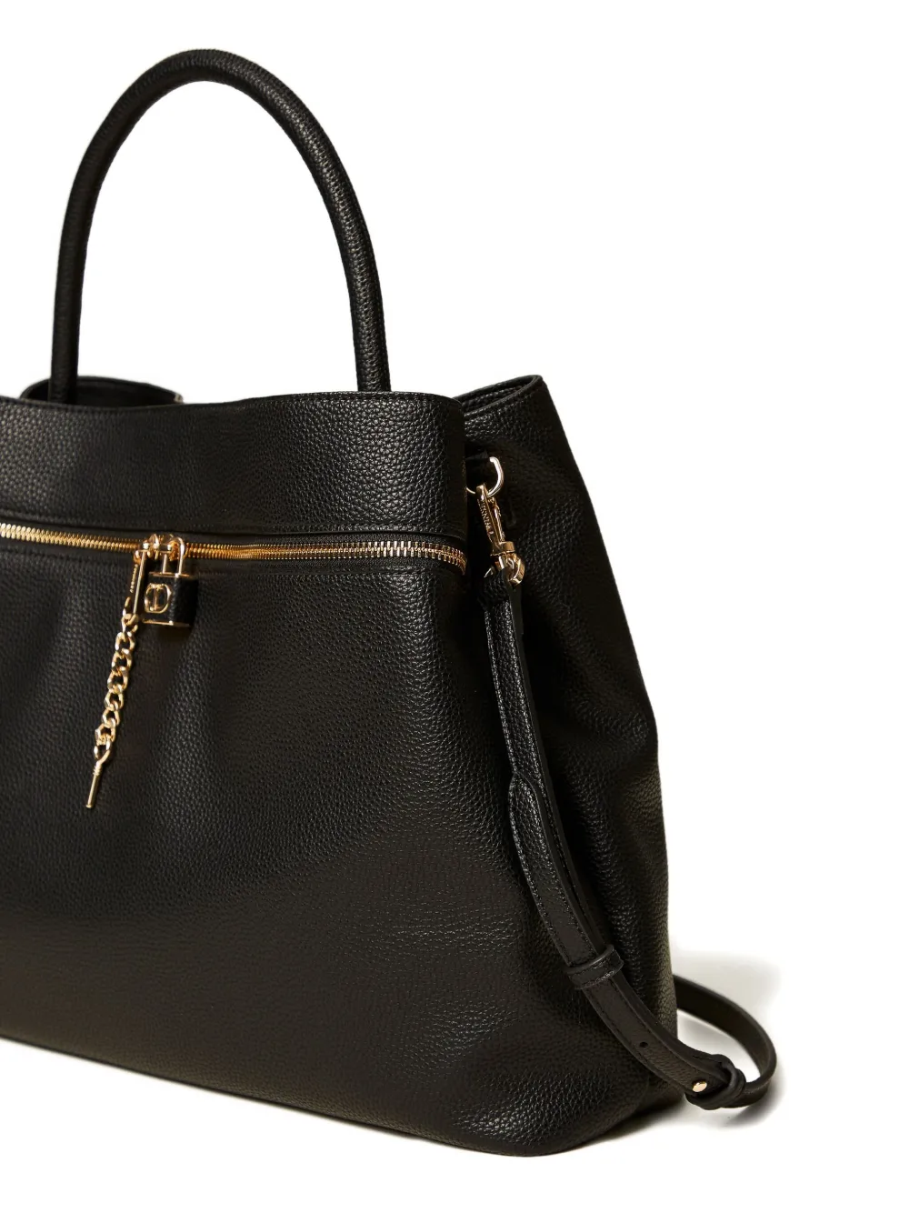 Twinset Zip-lock Tote Bag In Black