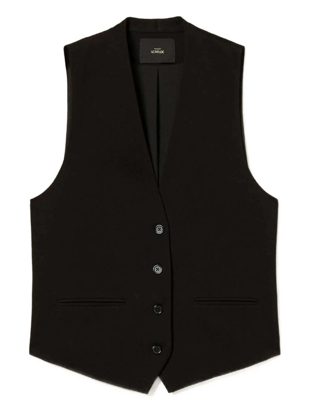 TWINSET Gilet met paspelzak en knopen Zwart